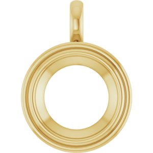 14K Yellow Gold 16 mm Round Charm/Pendant Mounting – image 2