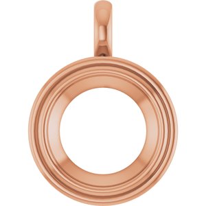 10K Rose Gold 16 mm Round Charm/Pendant Mounting – image 2