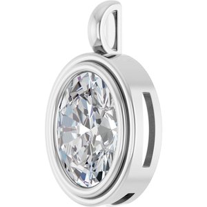 10K White Gold 16x12 mm Oval Charm/Pendant Mounting – image 3