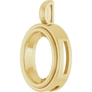 14K Yellow Gold 16x12 mm Oval Charm/Pendant Mounting – image 4