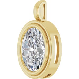 14K Yellow Gold 16x12 mm Oval Charm/Pendant Mounting – image 3