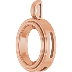 10K Rose Gold 16x12 mm Oval Charm/Pendant Mounting – image 4