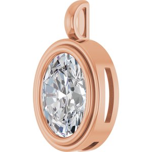 10K Rose Gold 16x12 mm Oval Charm/Pendant Mounting – image 3