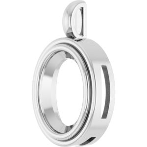 Platinum 16x12 mm Oval Charm/Pendant Mounting – image 4