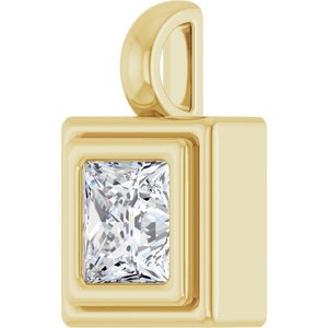 14K Yellow Gold 5x5 mm Square Charm/Pendant Mounting – image 3