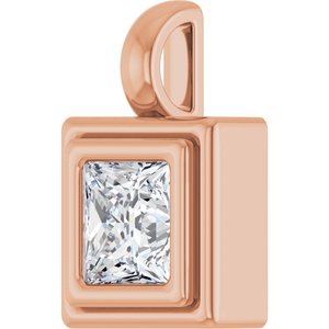 10K Rose Gold 5x5 mm Square Charm/Pendant Mounting – image 3