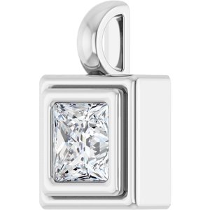 18K X1 White Gold 5x5 mm Square Charm/Pendant Mounting – image 3