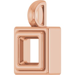 10K Rose Gold 5x5 mm Square Charm/Pendant Mounting – image 4