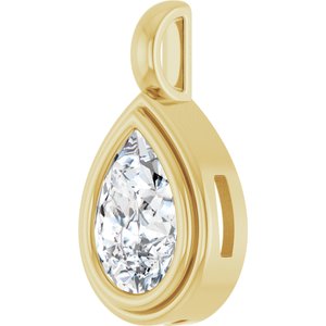 10K Yellow Gold 10x7 mm Pear Charm/Pendant Mounting – image 3