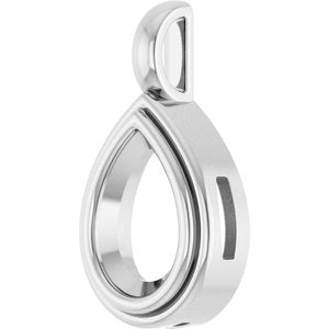 14K X1 White Gold 10x7 mm Pear Charm/Pendant Mounting – image 4