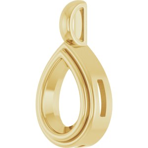 10K Yellow Gold 10x7 mm Pear Charm/Pendant Mounting – image 4