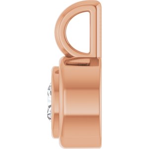 10K Rose Gold 4x4 mm Cushion Charm/Pendant Mounting – image 5