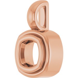 18K Rose Gold 4x4 mm Cushion Charm/Pendant Mounting – image 4