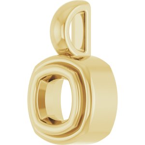 10K Yellow Gold 4x4 mm Cushion Charm/Pendant Mounting – image 4