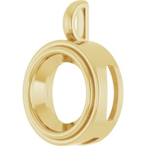 18K Yellow Gold 16 mm Round Charm/Pendant Mounting – image 4