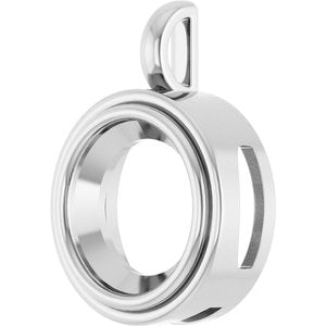18K White Gold 16 mm Round Charm/Pendant Mounting – image 4