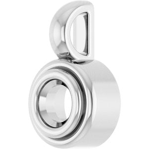 18K Palladium White Gold 3.4 mm Round Charm/Pendant Mounting – image 4