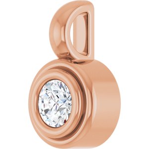 18K Rose Gold 3.4 mm Round Charm/Pendant Mounting – image 3