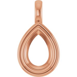 18K Rose Gold 10x7 mm Pear Charm/Pendant Mounting – image 2