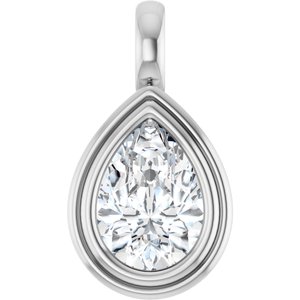 Continuum Sterling Silver 10x7 mm Pear Charm/Pendant Mounting