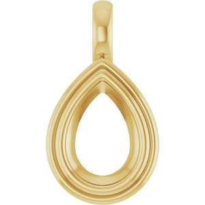 10K Yellow Gold 10x7 mm Pear Charm/Pendant Mounting – image 2