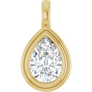 10K Yellow Gold 10x7 mm Pear Charm/Pendant Mounting