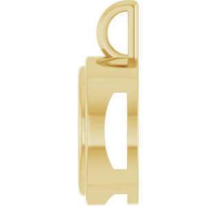 10K Yellow Gold 16 mm Round Charm/Pendant Mounting – image 6