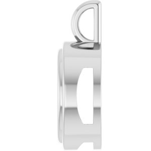 10K White Gold 16 mm Round Charm/Pendant Mounting – image 6