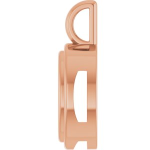 14K Rose Gold 10x8 mm Oval Charm/Pendant Mounting – image 6
