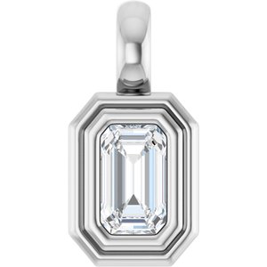 14K White Gold 1/3 CT Lab-Grown Diamond Charm/Pendant