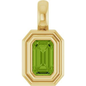 14K Yellow Gold Natural Peridot Charm/Pendant