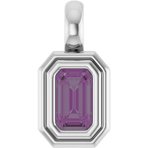 Platinum Lab-Grown Alexandrite Charm/Pendant