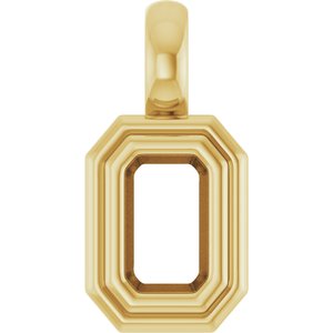 18K Yellow Gold 5x3 mm Emerald Charm/Pendant Mounting – image 2