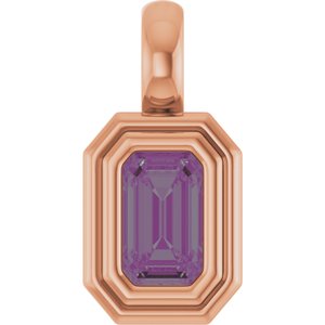 14K Rose Gold Lab-Grown Alexandrite Charm/Pendant