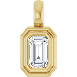 10K Yellow Gold 5x3 mm Emerald Charm/Pendant Mounting