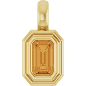 14K Yellow Gold Natural Citrine Charm/Pendant
