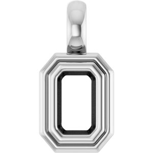 18K Palladium White Gold 5x3 mm Emerald Charm/Pendant Mounting – image 2