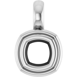 10K X1 White Gold 4x4 mm Cushion Charm/Pendant Mounting – image 2