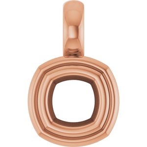 10K Rose Gold 4x4 mm Cushion Charm/Pendant Mounting – image 2