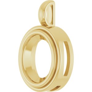 10K Yellow Gold 12x10 mm Oval Charm/Pendant Mounting – image 4