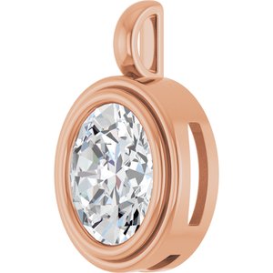18K Rose Gold 12x10 mm Oval Charm/Pendant Mounting – image 3