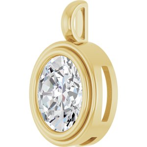 18K Yellow Gold 12x10 mm Oval Charm/Pendant Mounting – image 3