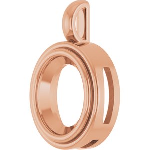 18K Rose Gold 12x10 mm Oval Charm/Pendant Mounting – image 4