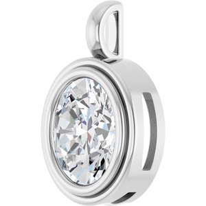 14K White Gold 12x10 mm Oval Charm/Pendant Mounting – image 3