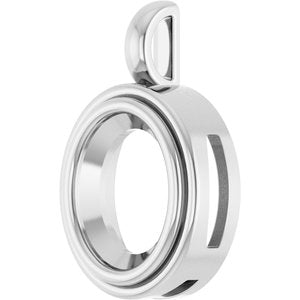 Continuum Sterling Silver 12x10 mm Oval Charm/Pendant Mounting – image 4