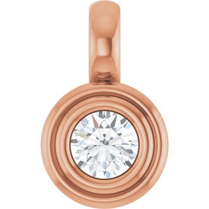 18K Rose Gold 3.5 mm Round Charm/Pendant Mounting