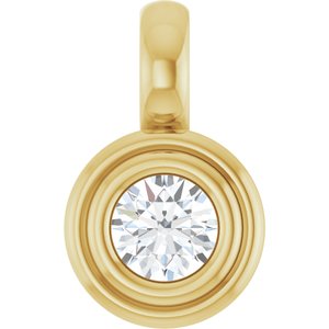10K Yellow Gold 3.5 mm Round Charm/Pendant Mounting