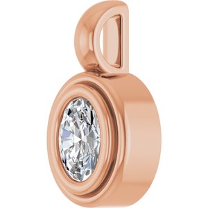 18K Rose Gold 5x3.5 mm Oval Charm/Pendant Mounting – image 3