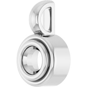 10K White Gold 3.5 mm Round Charm/Pendant Mounting – image 4