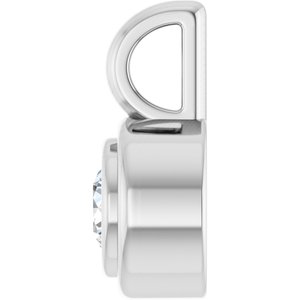 18K Palladium White Gold 3.5 mm Round Charm/Pendant Mounting – image 5